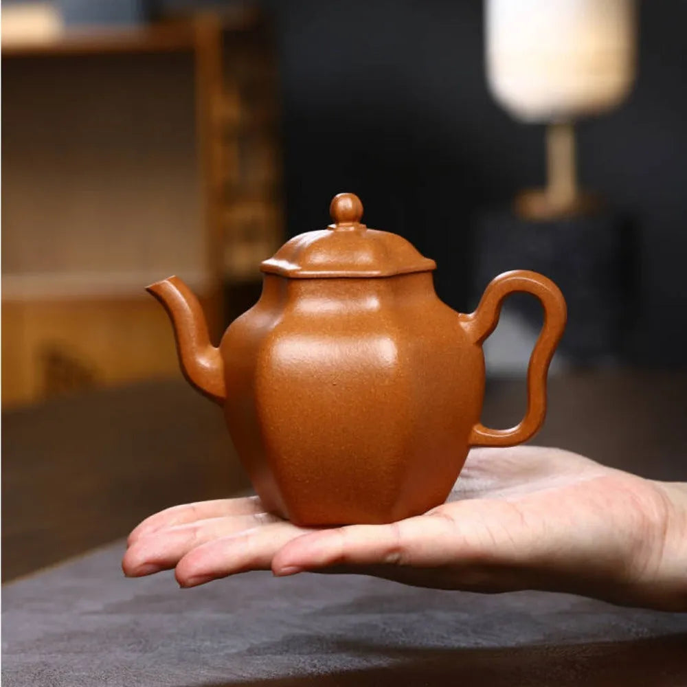 Full Handmade Yixing Zisha Teapot [Liufang Palace Lantern Pot] (Jiang Po Ni - 260ml) - YIQIN TEA HOUSE | yiqinteahouse.com | 200-300ml, full handmade zisha teapot, new arrival, plain smooth, teapot, teaware