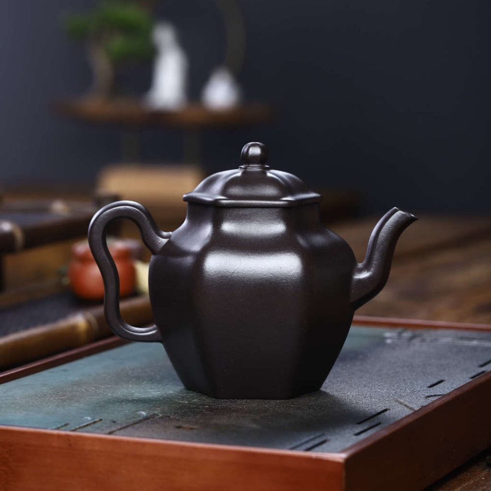 Full Handmade Yixing Zisha Teapot [Liufang Shen Deng Pot] (Shi Huang - 260ml) - YIQIN TEA HOUSE | yiqinteahouse.com | 200-300ml, full handmade zisha teapot, new arrival, plain smooth, teapot, teaware