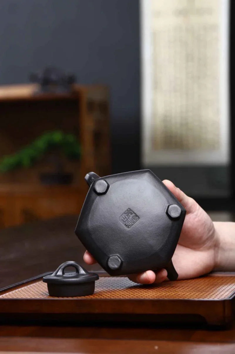 Full Handmade Yixing Zisha Teapot [Liufang Shi Piao Pot] (Shi Huang - 280ml) - YIQIN TEA HOUSE | yiqinteahouse.com | 200-300ml, full handmade zisha teapot, teapot, teaware