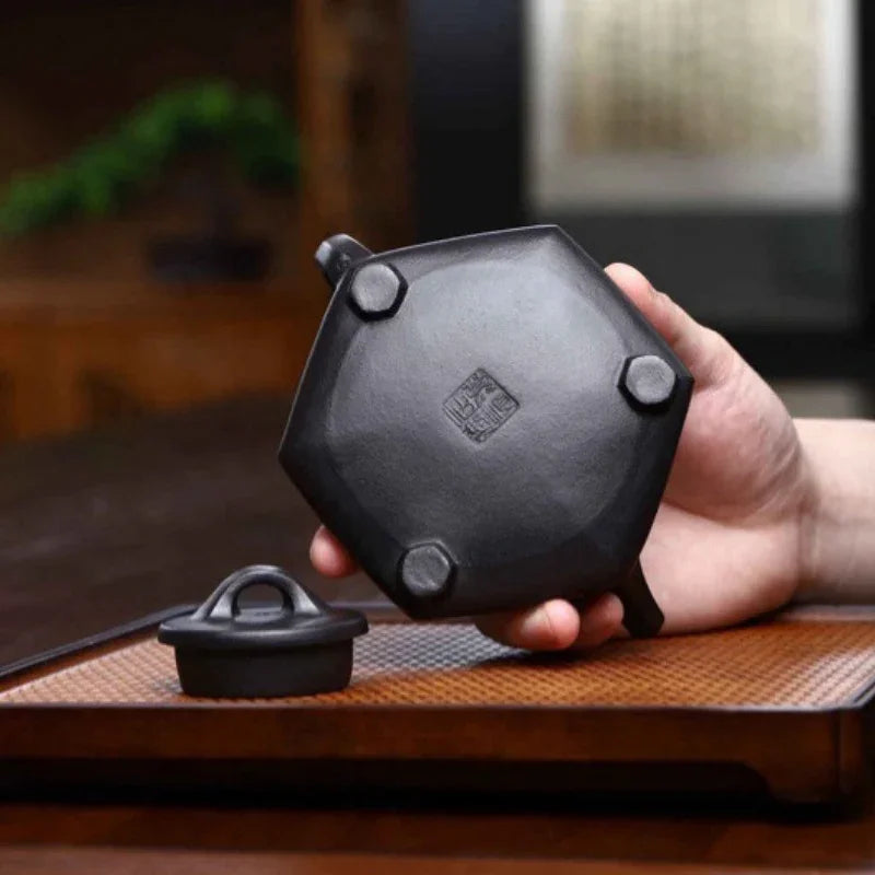 Full Handmade Yixing Zisha Teapot [Liufang Shi Piao Pot] (Shi Huang - 280ml) - YIQIN TEA HOUSE | yiqinteahouse.com | 200-300ml, full handmade zisha teapot, teapot, teaware