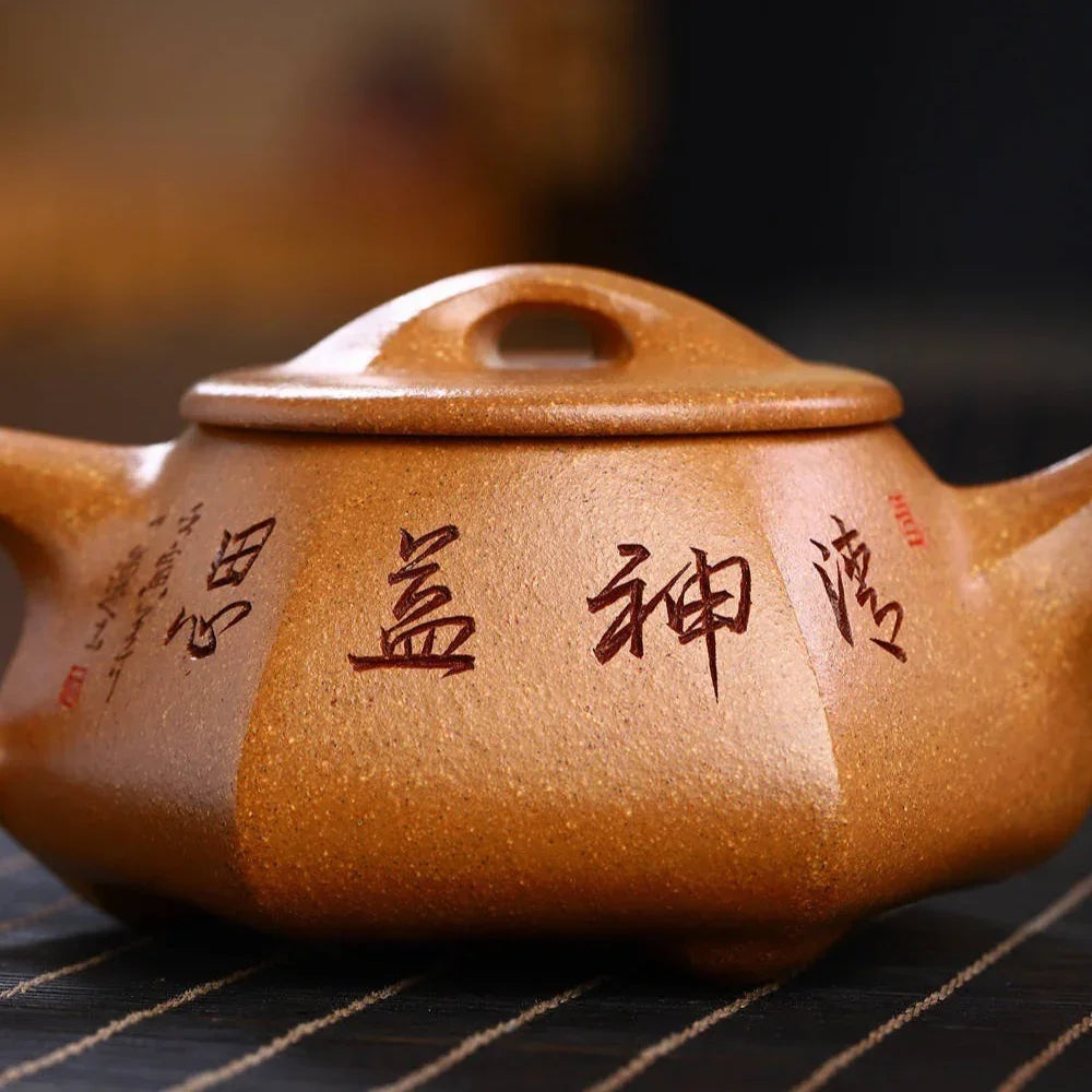 Teko Zisha Yixing Buatan Tangan Sepenuhnya [Periuk Liufang Shi Piao] (Wucai Lao Duan Ni - 230ml)