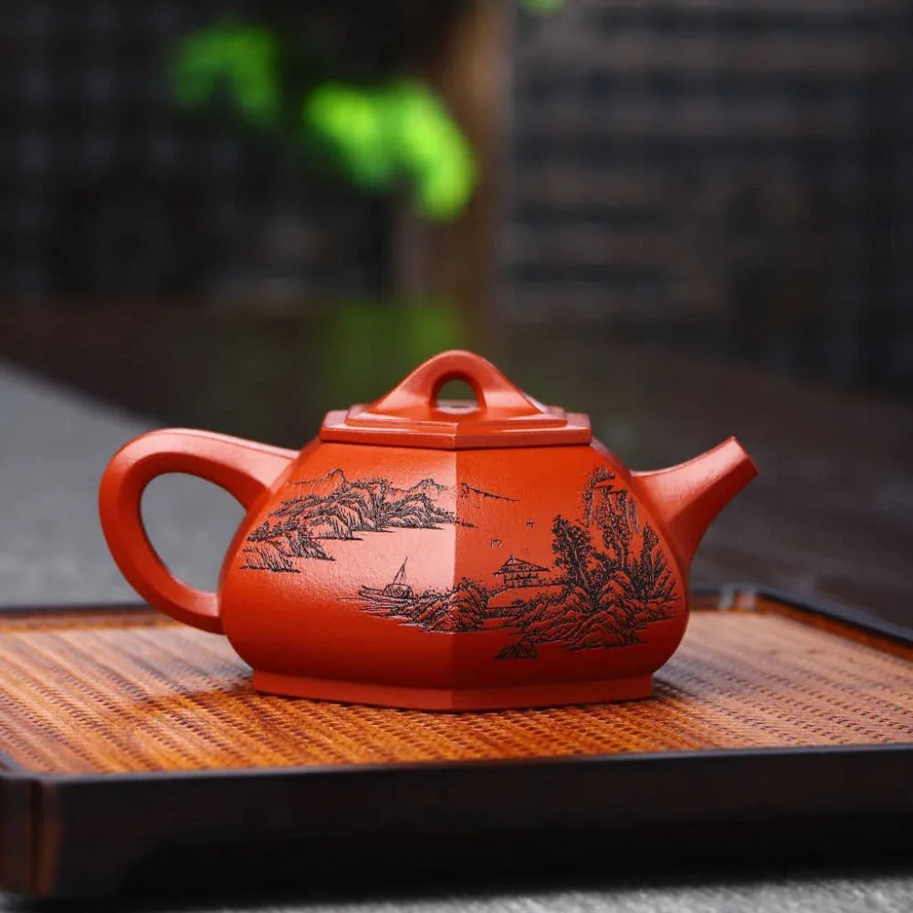 Full Handmade Yixing Zisha Teapot [Liufang Shi Piao Pot] (Xiao Meiyao Zhu Ni - 280ml) - YIQIN TEA HOUSE | yiqinteahouse.com | 200-300ml, full handmade zisha teapot, new arrival, teapot, teaware