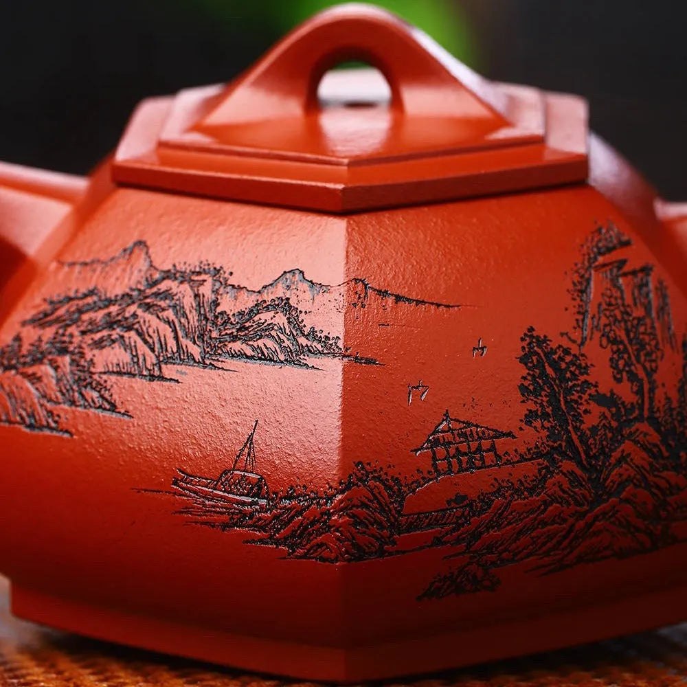 Full Handmade Yixing Zisha Teapot [Liufang Shi Piao Pot] (Xiao Meiyao Zhu Ni - 280ml) - YIQIN TEA HOUSE | yiqinteahouse.com | 200-300ml, full handmade zisha teapot, new arrival, teapot, teaware