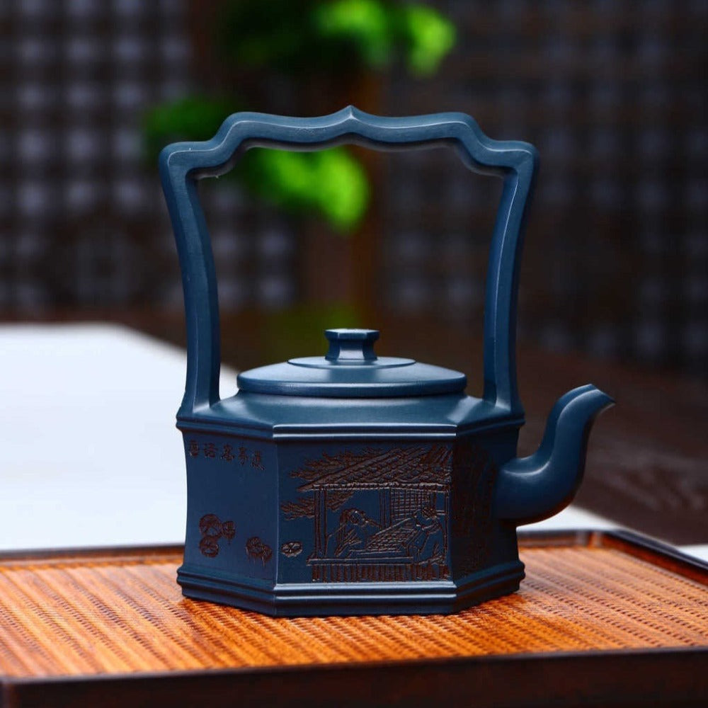 Full Handmade Yixing Zisha Teapot [Liufang Tiliang Pot] (Tian Qing Ni - 280ml) - YIQIN TEA HOUSE | yiqinteahouse.com | 200-300ml, full handmade zisha teapot, new arrival, teapot, teaware