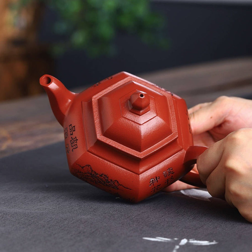 Full Handmade Yixing Zisha Teapot [Liufang Xiao Ying Pot] (Zhu Ni -260ml) - YIQIN TEA HOUSE | yiqinteahouse.com | 200-300ml, full handmade zisha teapot, new arrival, teapot, teaware