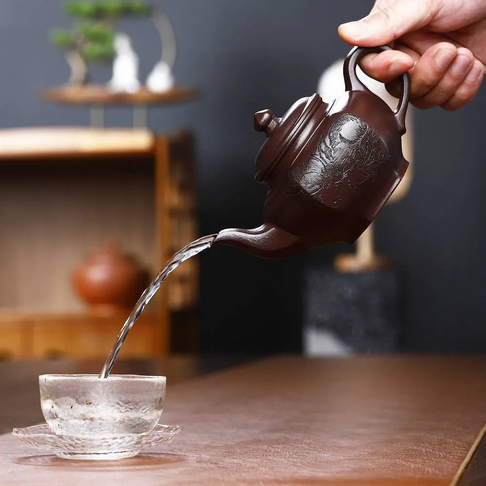 Full Handmade Yixing Zisha Teapot [Liufang Xiao Ying Pot] (Zi Ni - 280ml) - YIQIN TEA HOUSE | yiqinteahouse.com | 200-300ml, full handmade zisha teapot, new arrivla, teapot, teaware