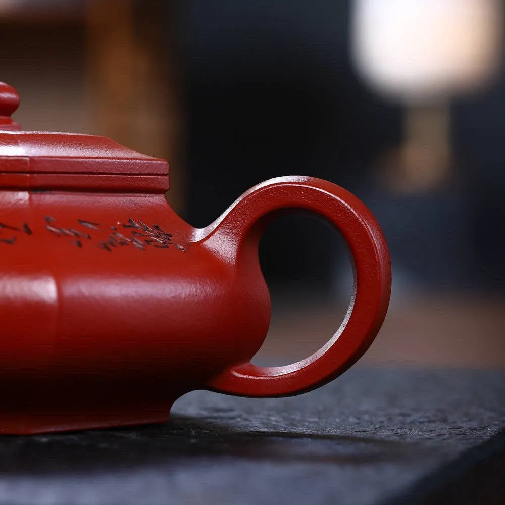 Full Handmade Yixing Zisha Teapot [Liufang Xu Bian Pot] (Zhu Ni - 300ml) - YIQIN TEA HOUSE | yiqinteahouse.com | 200-300ml, full handmade zisha teapot, new arrival, teapot, teaware