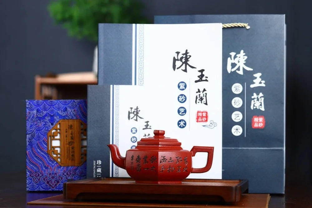 Full Handmade Yixing Zisha Teapot [Liufang Xue Hua Pot] (Zhu Ni - 350ml) - YIQIN TEA HOUSE | yiqinteahouse.com | 300ml, full handmade zisha teapot, new arrival, teapot, teaware