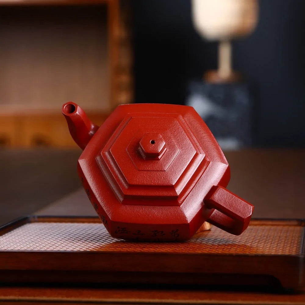 Full Handmade Yixing Zisha Teapot [Liufang Xue Hua Pot] (Zhu Ni - 350ml) - YIQIN TEA HOUSE | yiqinteahouse.com | 300ml, full handmade zisha teapot, new arrival, teapot, teaware