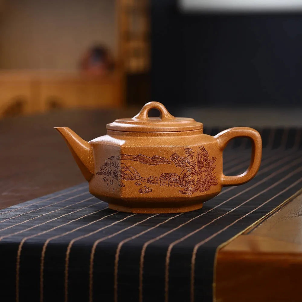 Full Handmade Yixing Zisha Teapot [Liufang Ya Yun Pot] (Wucai Lao Duan Ni - 280ml) - YIQIN TEA HOUSE | yiqinteahouse.com | 200-300ml, full handmade zisha teapot, new arrival, teapot, teaware