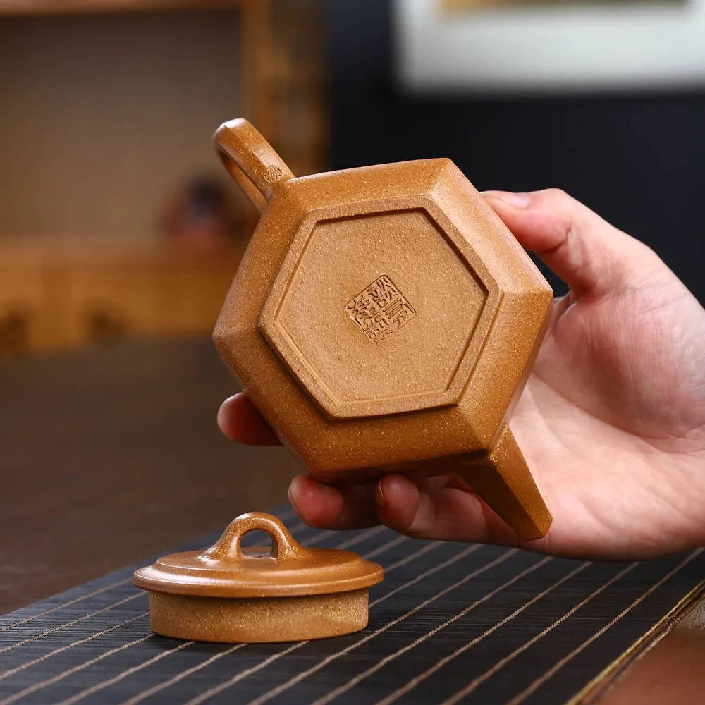 Full Handmade Yixing Zisha Teapot [Liufang Ya Yun Pot] (Wucai Lao Duan Ni - 280ml) - YIQIN TEA HOUSE | yiqinteahouse.com | 200-300ml, full handmade zisha teapot, new arrival, teapot, teaware