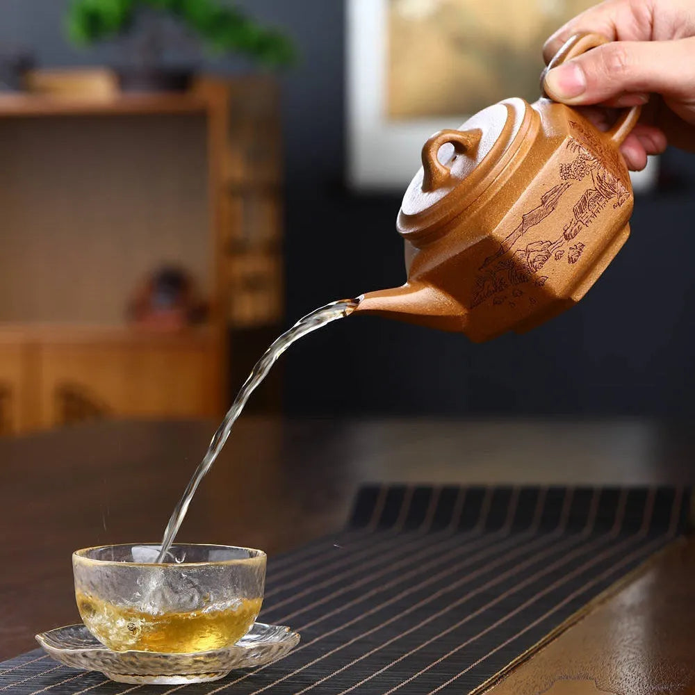 Full Handmade Yixing Zisha Teapot [Liufang Ya Yun Pot] (Wucai Lao Duan Ni - 280ml) - YIQIN TEA HOUSE | yiqinteahouse.com | 200-300ml, full handmade zisha teapot, new arrival, teapot, teaware