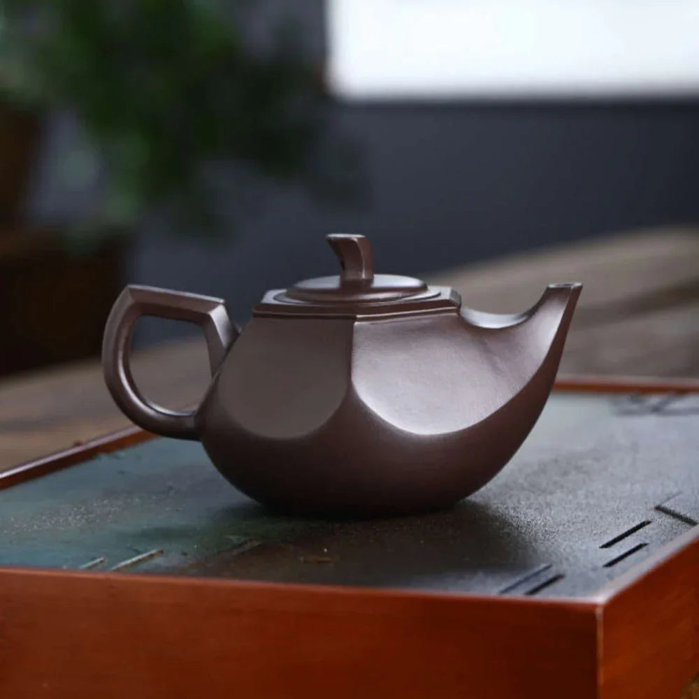 Teko Zisha Yixing Buatan Tangan Sepenuhnya [Liufang Yandou Pot] (Lao Zi Ni - 160ml)