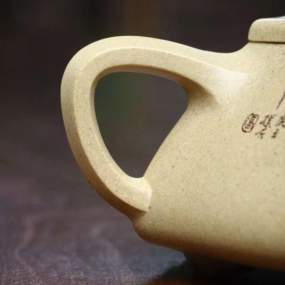 Full Handmade Yixing Zisha Teapot [Liufang Ziye Shi Piao Pot] (Bensan Lu Ni - 300ml) - YIQIN TEA HOUSE | yiqinteahouse.com | 200-300ml, full handmade zisha teapot, new arrival, teapot, teaware