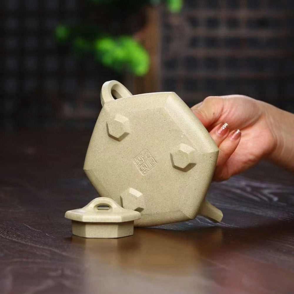 Full Handmade Yixing Zisha Teapot [Liufang Ziye Shi Piao Pot] (Bensan Lu Ni - 300ml) - YIQIN TEA HOUSE | yiqinteahouse.com | 200-300ml, full handmade zisha teapot, new arrival, teapot, teaware