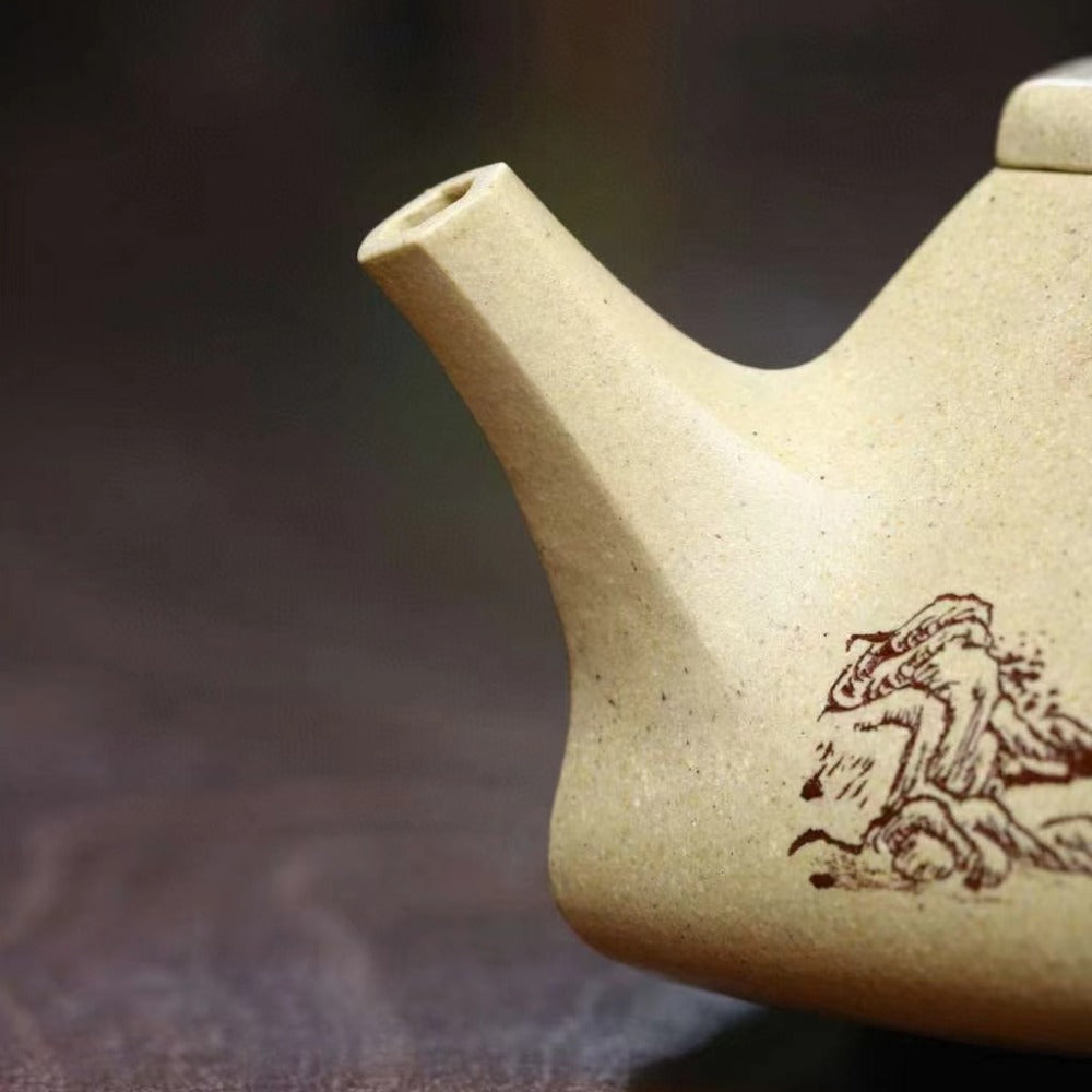 Full Handmade Yixing Zisha Teapot [Liufang Ziye Shi Piao Pot] (Bensan Lu Ni - 300ml) - YIQIN TEA HOUSE | yiqinteahouse.com | 200-300ml, full handmade zisha teapot, new arrival, teapot, teaware