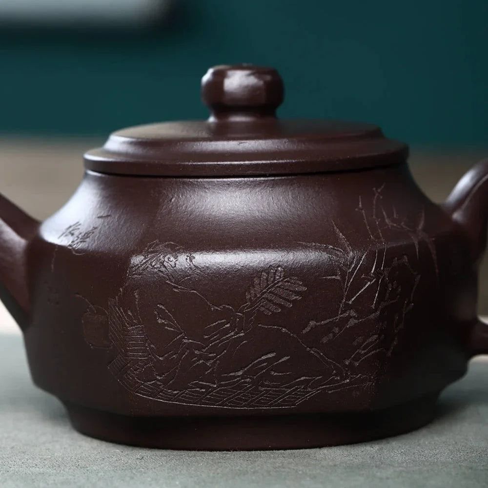 Teko Zisha Yixing Buatan Tangan Sepenuhnya [Liuliu Dashun Pot] (Lao Zi Ni - 300ml)
