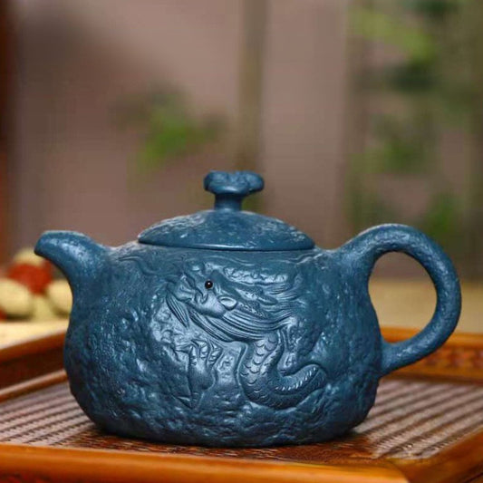 Full Handmade Yixing Zisha Teapot [Long Gong Chun Pot] (Tian Qing Ni - 320ml) - YIQIN TEA HOUSE | yiqinteahouse.com | >300ml, full handmade zisha teapot, new arrival, teapot, teaware