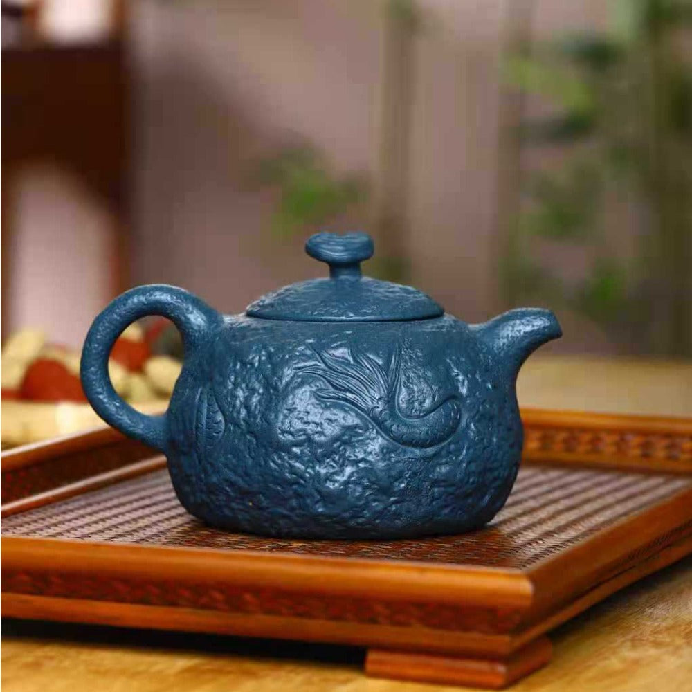 Full Handmade Yixing Zisha Teapot [Long Gong Chun Pot] (Tian Qing Ni - 320ml) - YIQIN TEA HOUSE | yiqinteahouse.com | >300ml, full handmade zisha teapot, new arrival, teapot, teaware