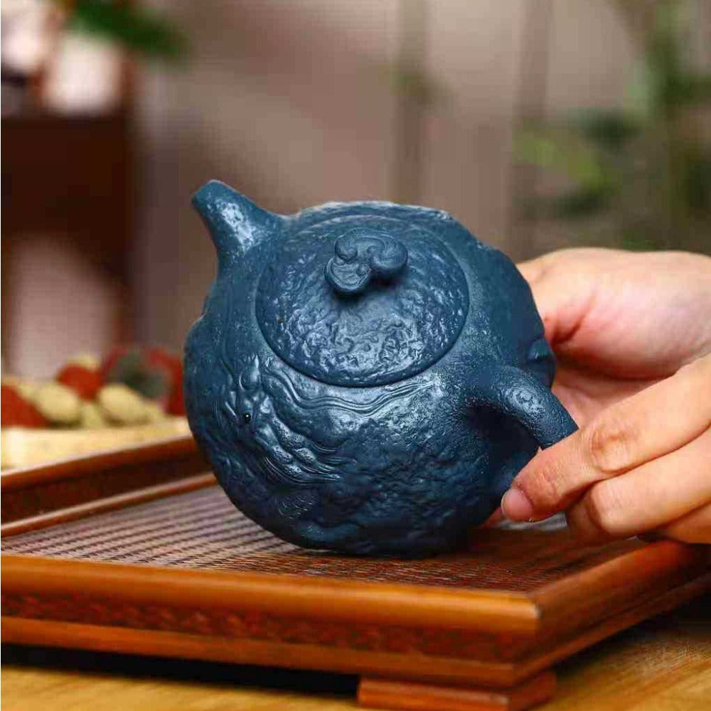 Full Handmade Yixing Zisha Teapot [Long Gong Chun Pot] (Tian Qing Ni - 320ml) - YIQIN TEA HOUSE | yiqinteahouse.com | >300ml, full handmade zisha teapot, new arrival, teapot, teaware