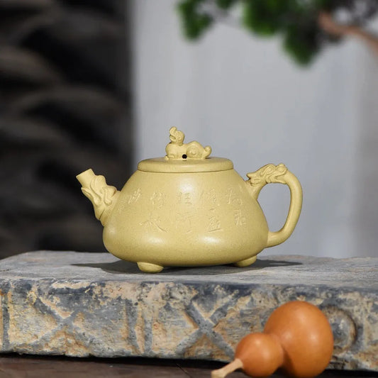 Full Handmade Yixing Zisha Teapot [Long Piao Pot] (Bensan Lu Ni -240ml) - YIQIN TEA HOUSE | yiqinteahouse.com | 200-300ml, full handmade zisha teapot, new arrival, teapot, teaware