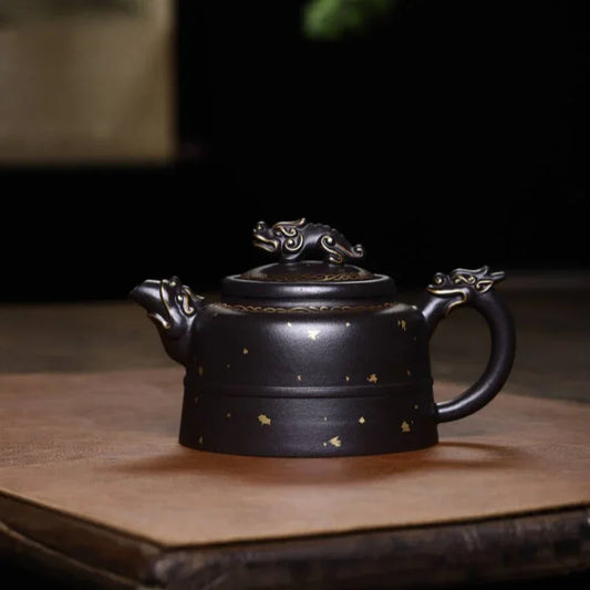 Teko Zisha Yixing Buatan Tangan Sepenuhnya [Long Quan Pot] (Shi Huang - 350ml)