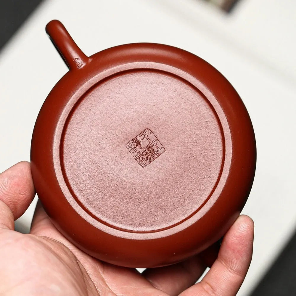 Full Handmade Yixing Zisha Teapot [Lotus Pod Half Moon Pot] (Dahongpao - 170ml) - YIQIN TEA HOUSE | yiqinteahouse.com | <200ml, full handmade zisha teapot, new arrival, teapot, teaware