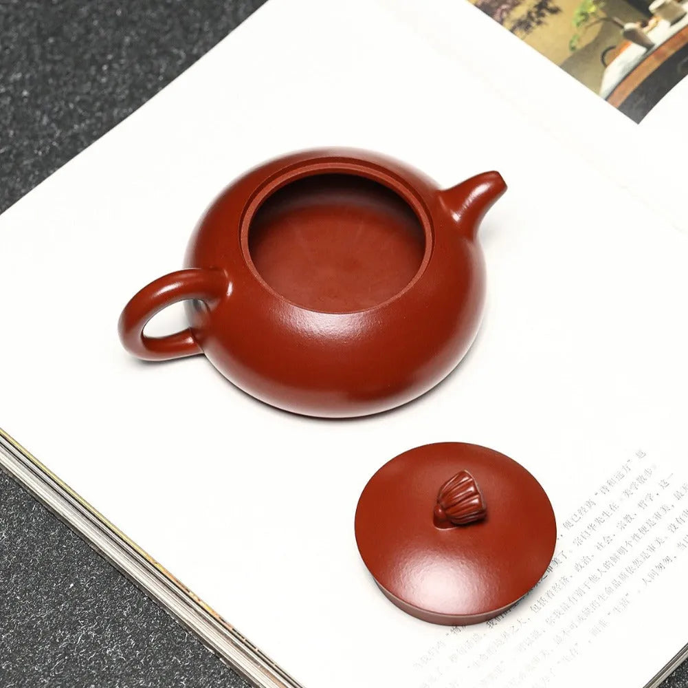 Full Handmade Yixing Zisha Teapot [Lotus Pod Half Moon Pot] (Dahongpao - 170ml) - YIQIN TEA HOUSE | yiqinteahouse.com | <200ml, full handmade zisha teapot, new arrival, teapot, teaware