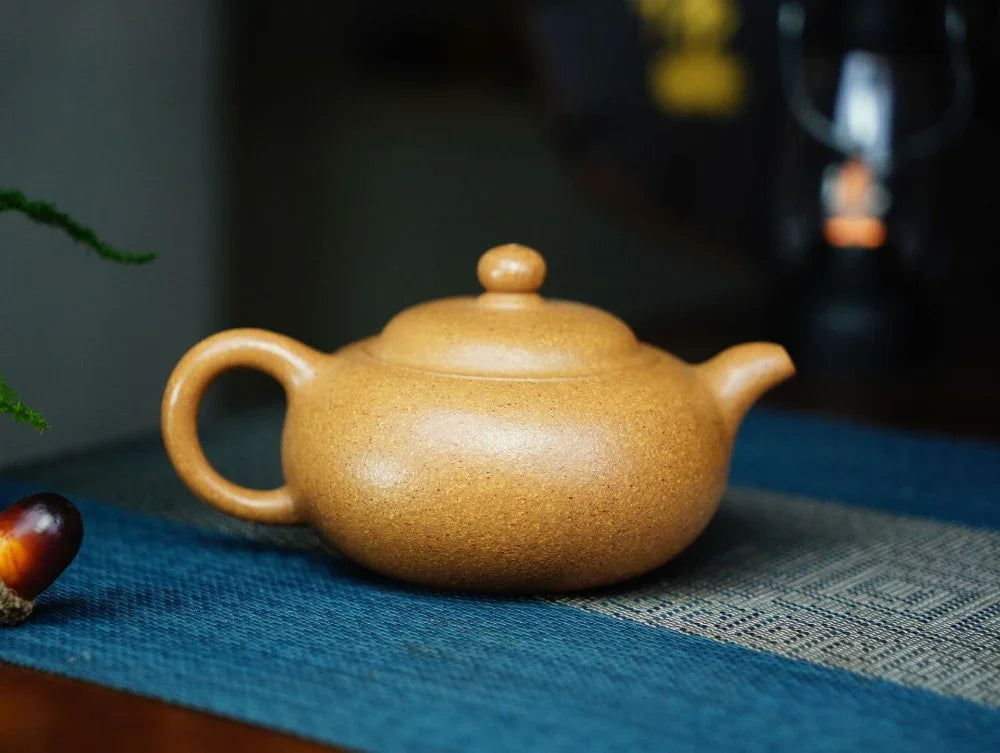 Full Handmade Yixing Zisha Teapot [Lotus Yuan Zhu Pot] (Wucai Lao Duan Ni - 220ml) - YIQIN TEA HOUSE | yiqinteahouse.com | 200-300ml, full handmade zisha teapot, teapot, teaware