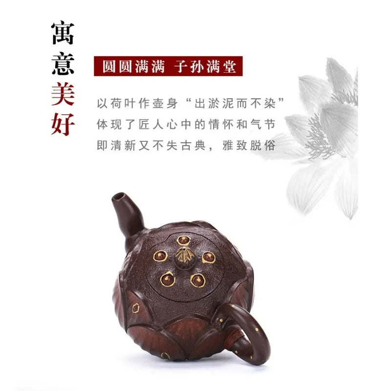 Full Handmade Yixing Zisha Teapot [Lotus] (Zi Ni - 100ml) - YIQIN TEA HOUSE | yiqinteahouse.com | <200ml, full handmade zisha teapot, new arrival, teapot, teaware