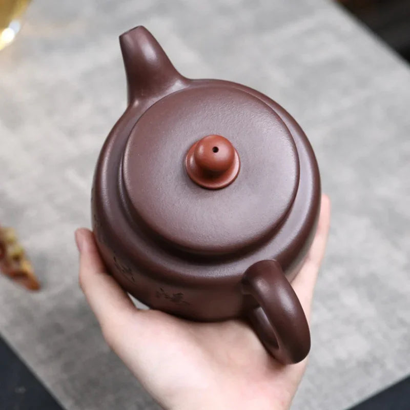 Teko Zisha Yixing Buatan Tangan Sepenuhnya [Lucky & Fortune] (Zi Ni - 390ml)