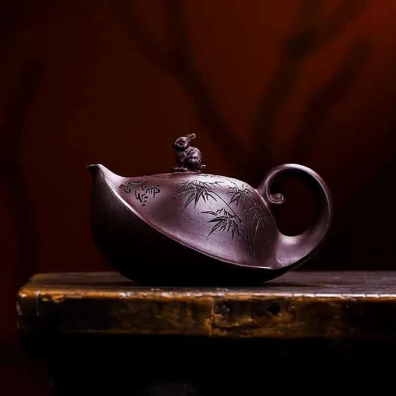 Full Handmade Yixing Zisha Teapot [Lucky] (Zi Xue Sha - 300ml) - YIQIN TEA HOUSE | yiqinteahouse.com | 200-300ml, full handmade zisha teapot, new arrival, teapot, teaware