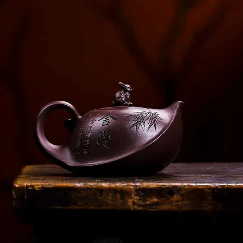 Full Handmade Yixing Zisha Teapot [Lucky] (Zi Xue Sha - 300ml) - YIQIN TEA HOUSE | yiqinteahouse.com | 200-300ml, full handmade zisha teapot, new arrival, teapot, teaware