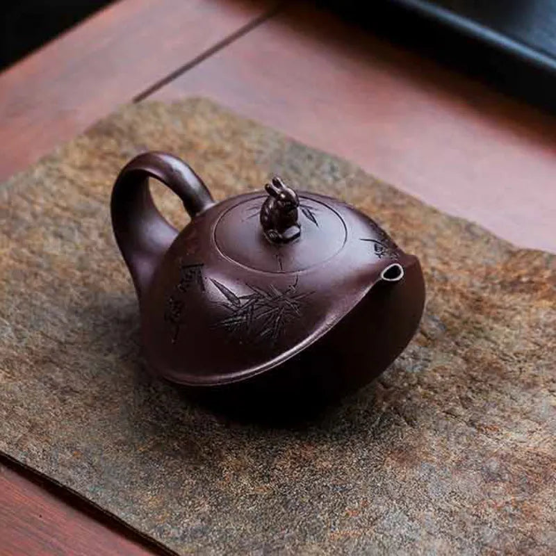 Full Handmade Yixing Zisha Teapot [Lucky] (Zi Xue Sha - 300ml) - YIQIN TEA HOUSE | yiqinteahouse.com | 200-300ml, full handmade zisha teapot, new arrival, teapot, teaware