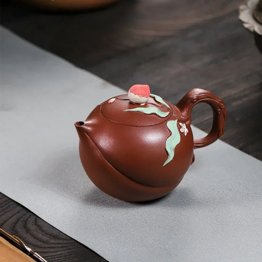 Teko Zisha Yixing Buatan Tangan Sepenuhnya [Luye Shoutao] (Hong Pi Long - 280ml)