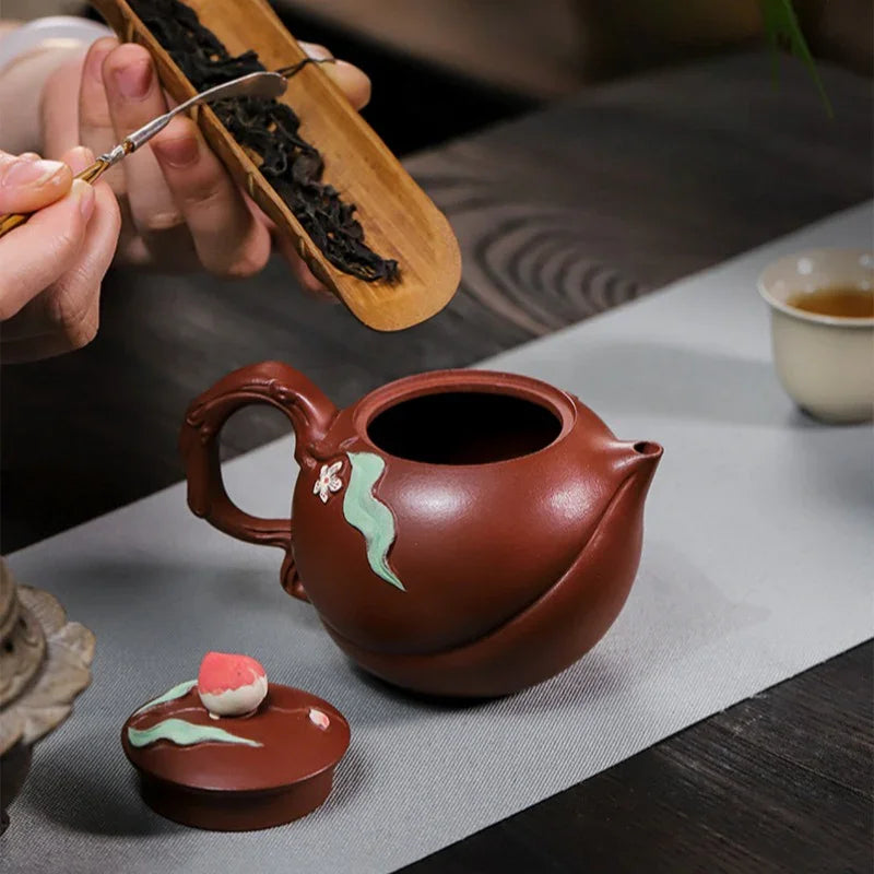 Teko Zisha Yixing Buatan Tangan Sepenuhnya [Luye Shoutao] (Hong Pi Long - 280ml)