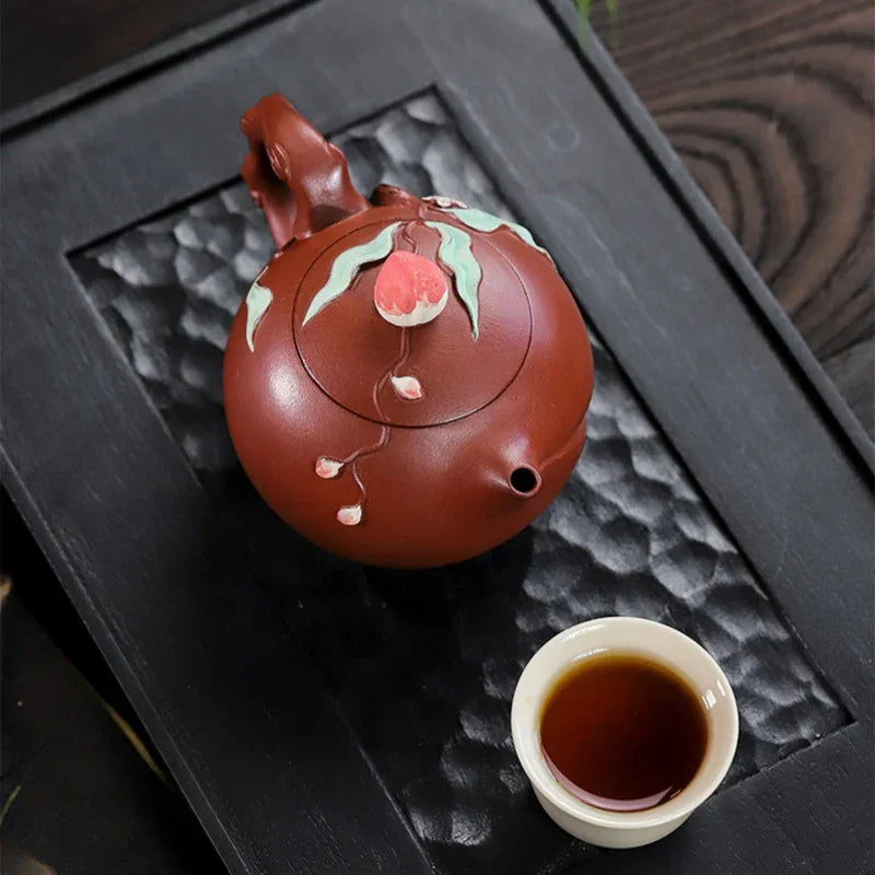 Teko Zisha Yixing Buatan Tangan Sepenuhnya [Luye Shoutao] (Hong Pi Long - 280ml)