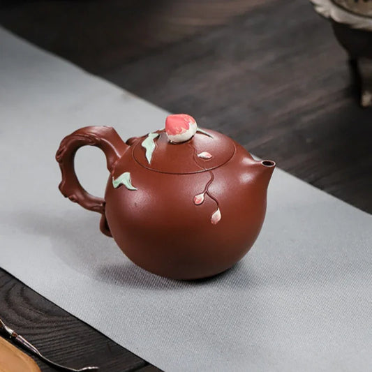 Teko Zisha Yixing Buatan Tangan Sepenuhnya [Luye Shoutao] (Hong Pi Long - 280ml)