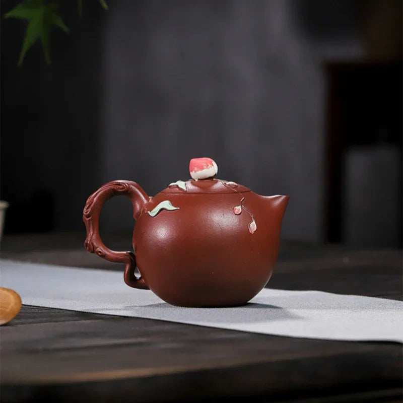 Teko Zisha Yixing Buatan Tangan Sepenuhnya [Luye Shoutao] (Hong Pi Long - 280ml)