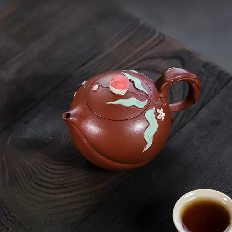Teko Zisha Yixing Buatan Tangan Sepenuhnya [Luye Shoutao] (Hong Pi Long - 280ml)