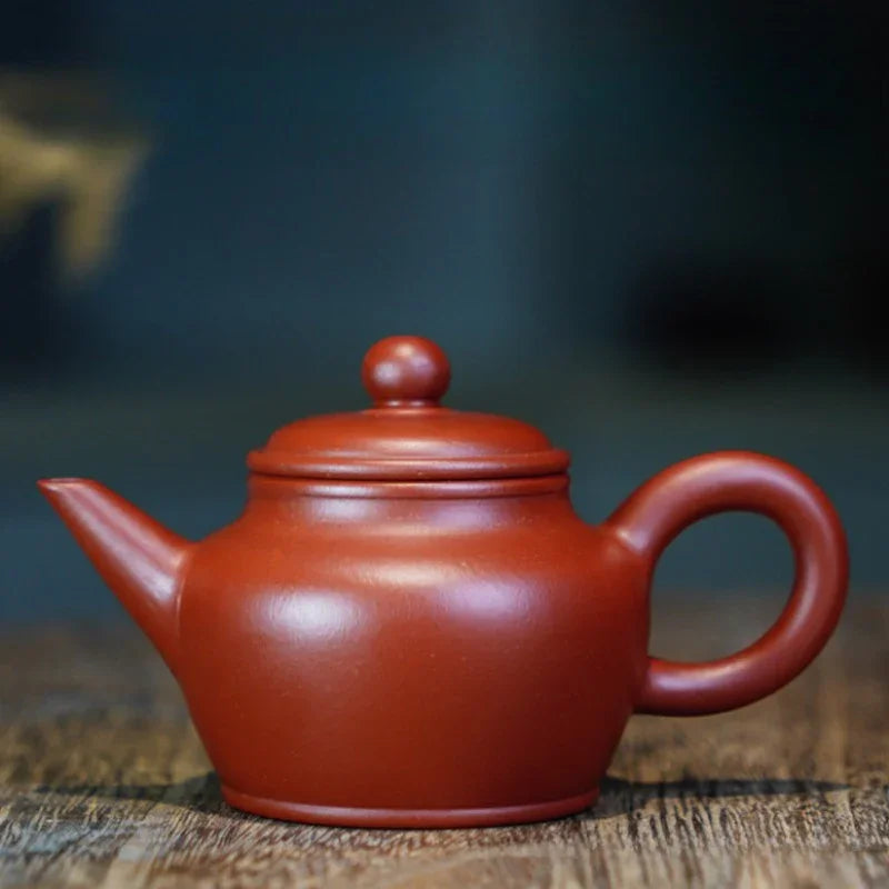 Teko Zisha Yixing Buatan Tangan Sepenuhnya [Man Sheng Shui Ping Pot] (Dahongpao - 90ml)