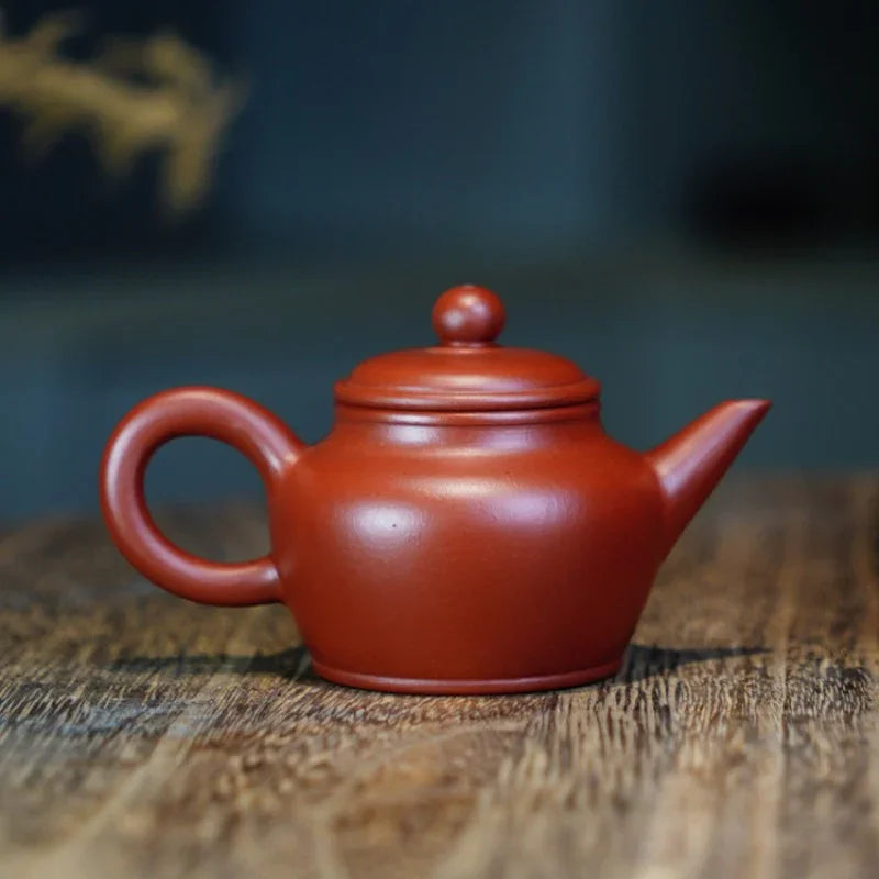 Teko Zisha Yixing Buatan Tangan Sepenuhnya [Man Sheng Shui Ping Pot] (Dahongpao - 90ml)