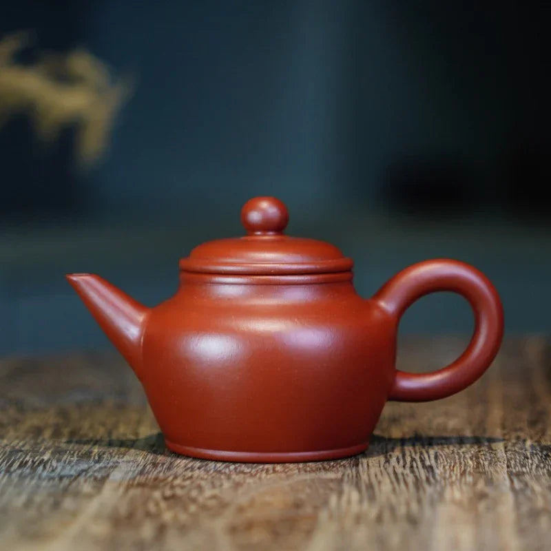 Teko Zisha Yixing Buatan Tangan Sepenuhnya [Man Sheng Shui Ping Pot] (Dahongpao - 90ml)