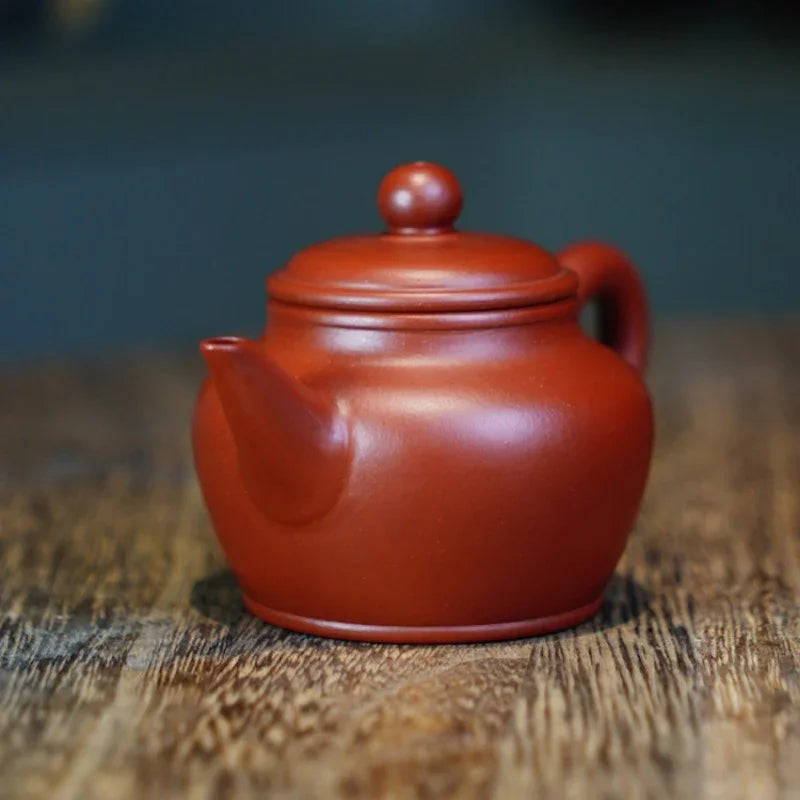 Teko Zisha Yixing Buatan Tangan Sepenuhnya [Man Sheng Shui Ping Pot] (Dahongpao - 90ml)