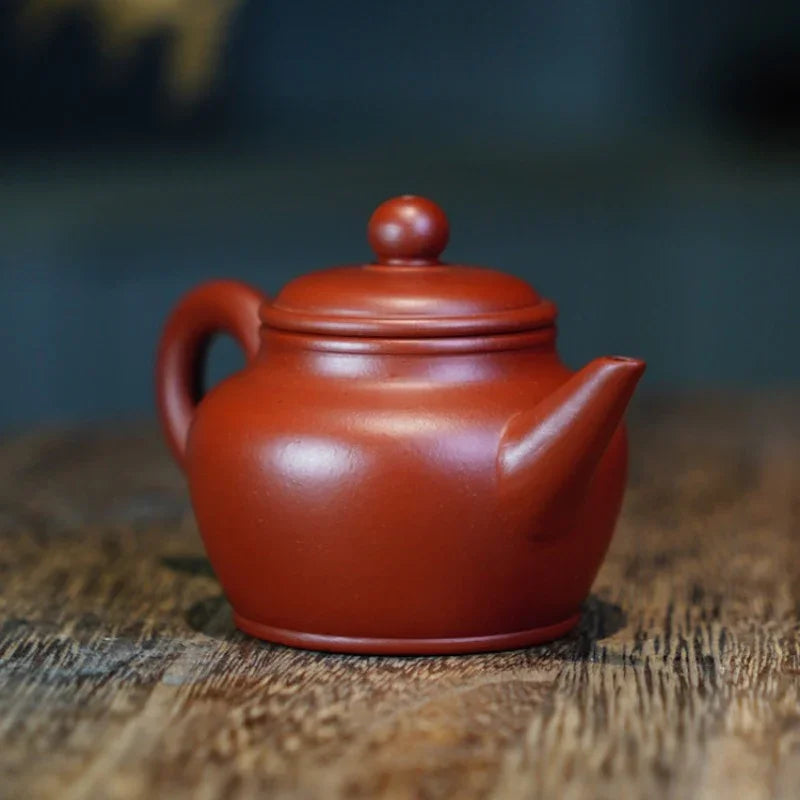 Teko Zisha Yixing Buatan Tangan Sepenuhnya [Man Sheng Shui Ping Pot] (Dahongpao - 90ml)