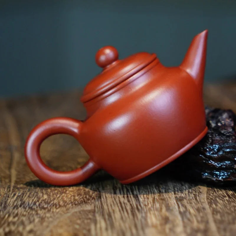 Teko Zisha Yixing Buatan Tangan Sepenuhnya [Man Sheng Shui Ping Pot] (Dahongpao - 90ml)
