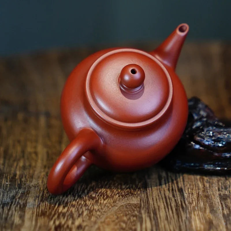 Teko Zisha Yixing Buatan Tangan Sepenuhnya [Man Sheng Shui Ping Pot] (Dahongpao - 90ml)