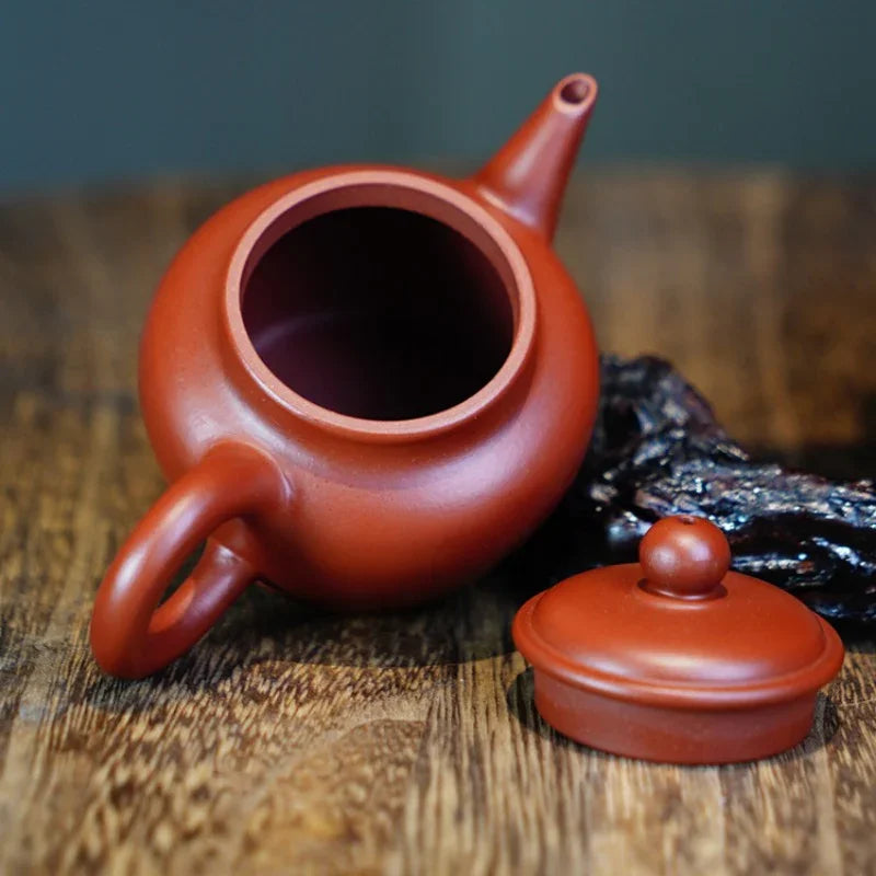 Teko Zisha Yixing Buatan Tangan Sepenuhnya [Man Sheng Shui Ping Pot] (Dahongpao - 90ml)
