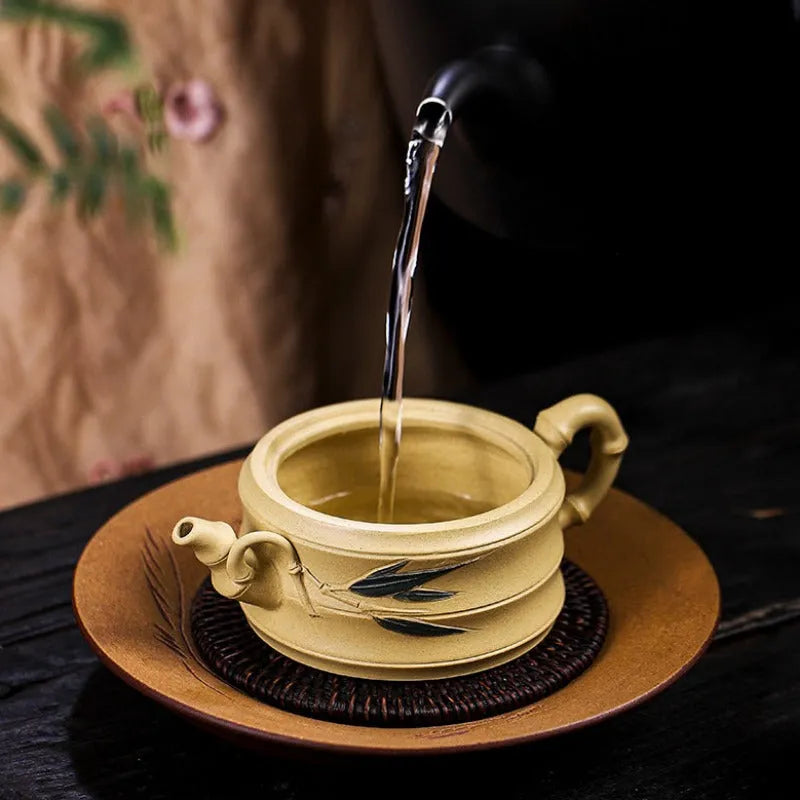 Full Handmade Yixing Zisha Teapot [Mei Zhu Shuang Qing] (Bensan Lu Ni - 230ml) - YIQIN TEA HOUSE | yiqinteahouse.com | 200-300ml, full handmade zisha teapot, new arrival, teapot, teaware