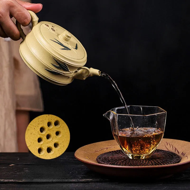 Full Handmade Yixing Zisha Teapot [Mei Zhu Shuang Qing] (Bensan Lu Ni - 230ml) - YIQIN TEA HOUSE | yiqinteahouse.com | 200-300ml, full handmade zisha teapot, new arrival, teapot, teaware